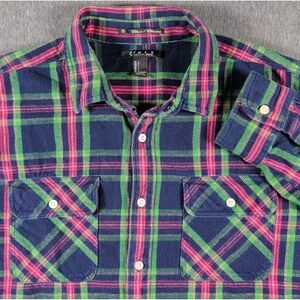 21 Men Classic Fit Plaid FLANNEL Shirt‎ Shacket Sz L HEAVYWEIGHT Cotton Pockets